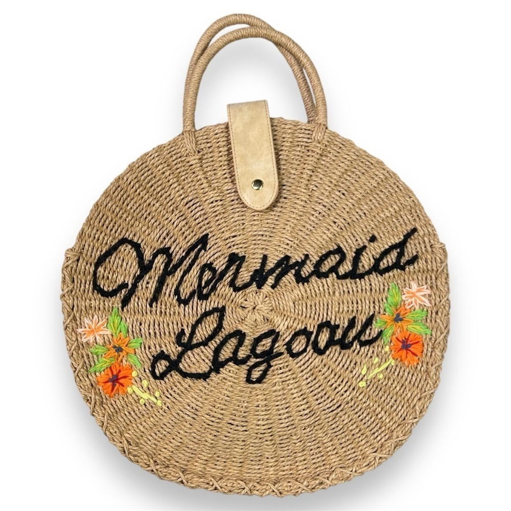 Loungefly Disney Peter Pan Mermaid Lagoon Straw Circle Tote Bag Purse Vacation